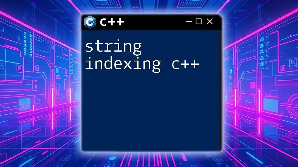 String Indexing C++: Master the Basics with Ease