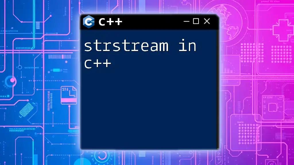 strstream in C++: A Quick Guide to Using strstream