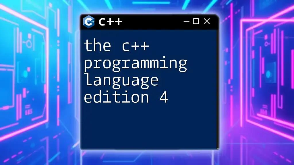 The C++ Programming Language Edition 4: A Quick Guide