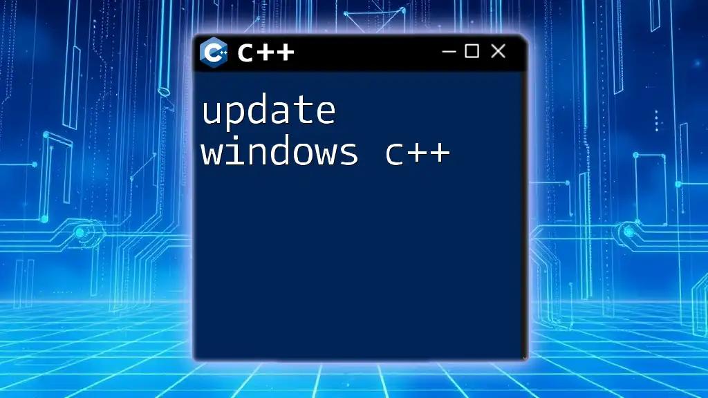 Update Windows C++: A Quick Guide to Essentials