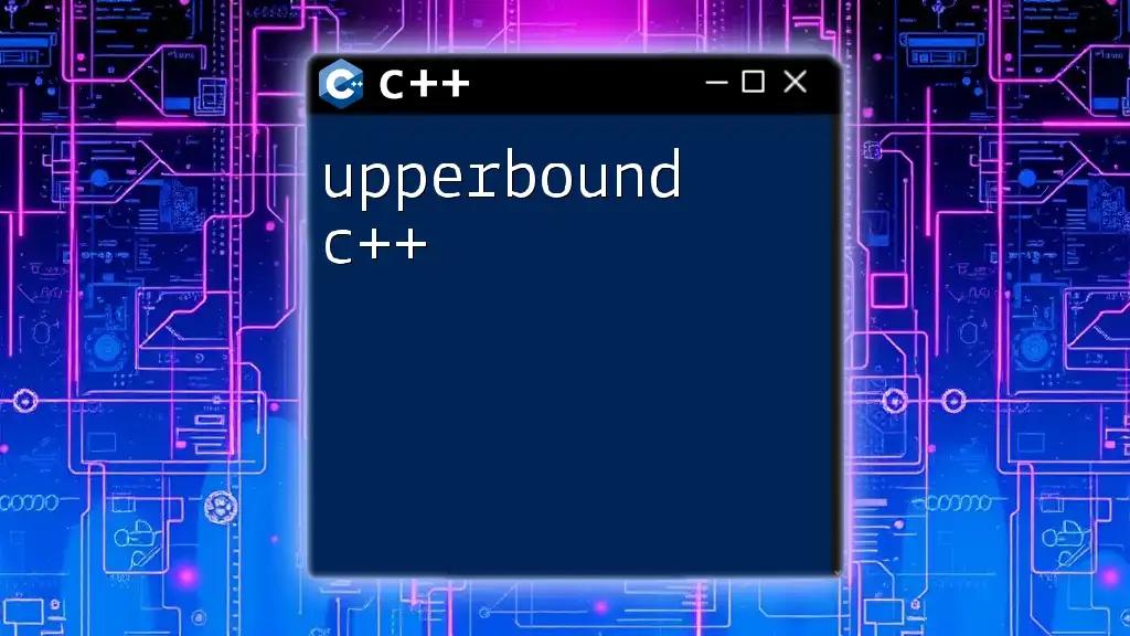 Discovering Upperbound C++: A Quick Guide to Success