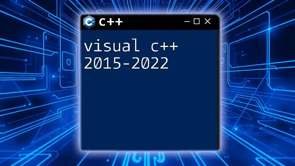 Mastering Visual C++ 2015-2022: A Quick Guide