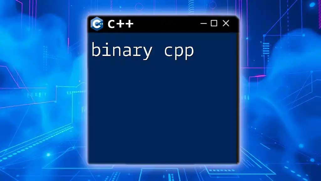 Binary CPP: Mastering Binary Operations in CPP