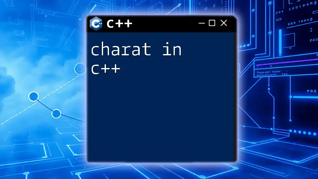 Unlocking CharAt in C++: A Quick Reference Guide