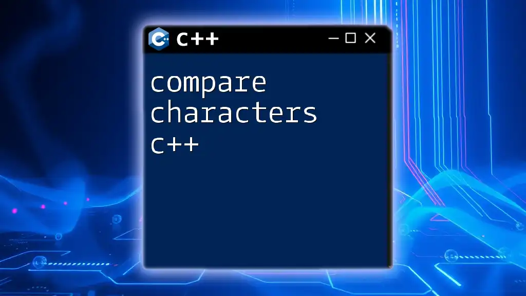 Compare Characters in C++: A Quick Guide