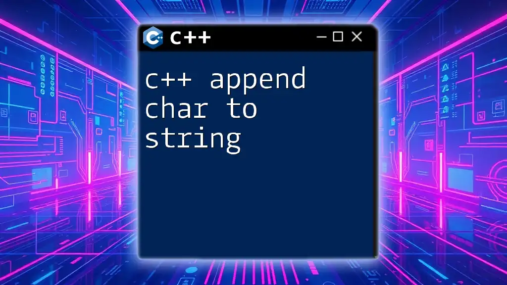 C++ Append Char to String: A Quick Guide