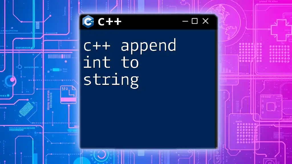 C++ Append Int to String: A Quick Guide