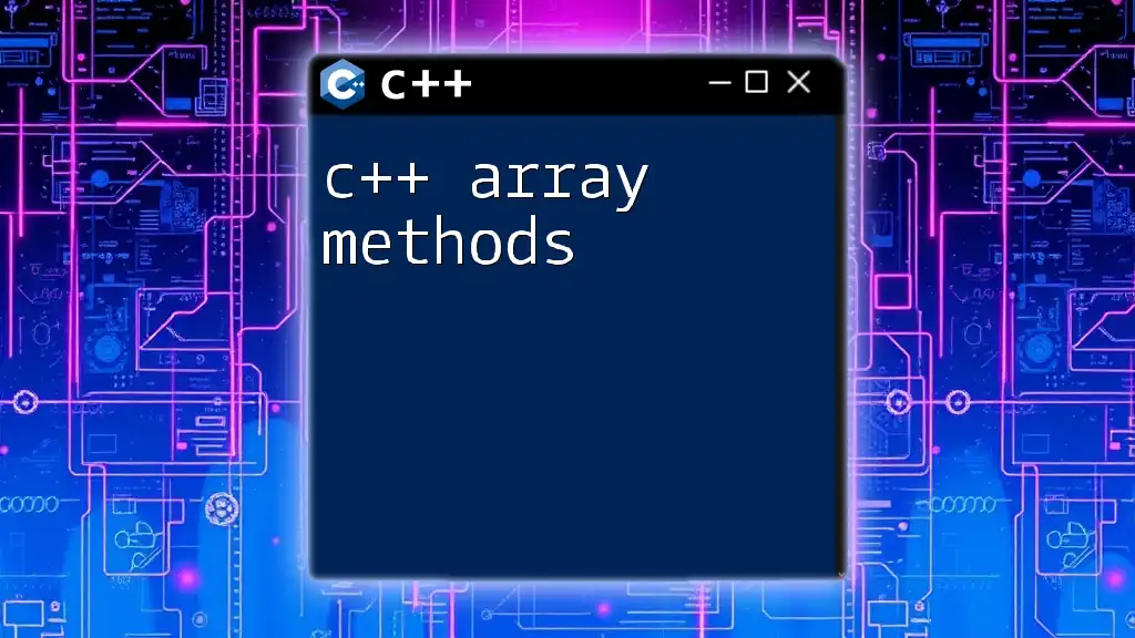 C++ Array Methods: A Quick Guide to Mastery