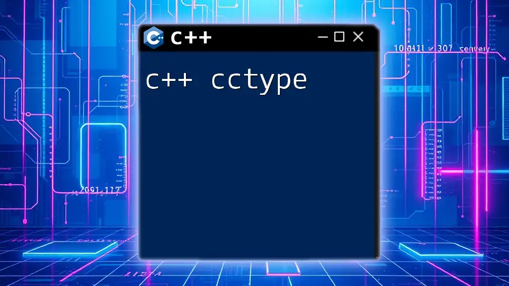 Mastering C++ Cctype: Essential Character Functions