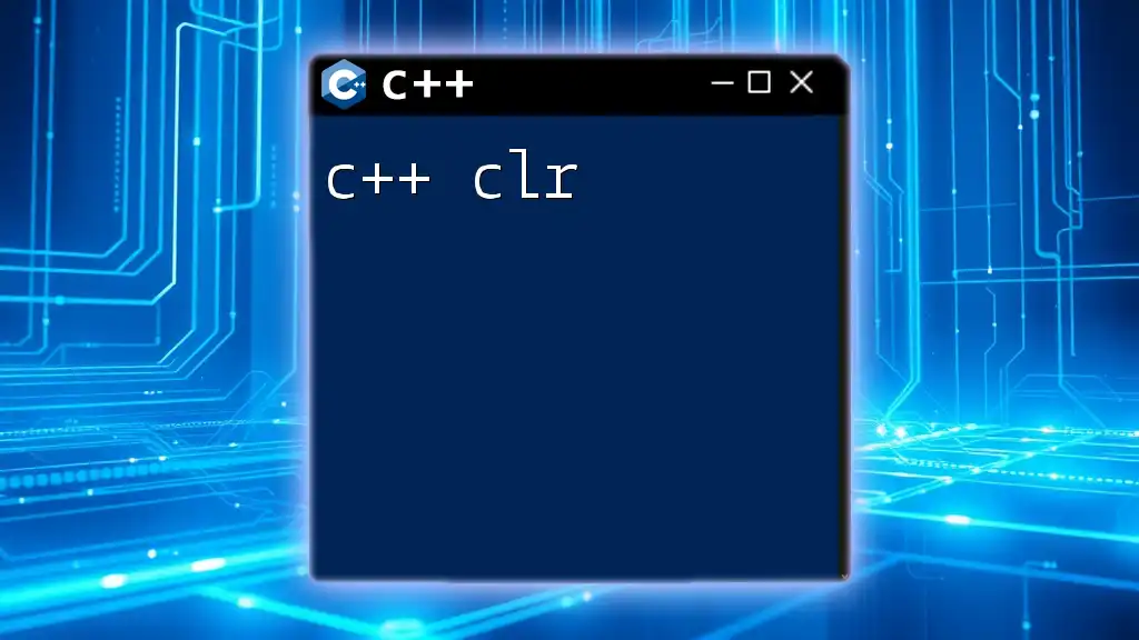 Mastering C++ CLR: A Quick Guide to Commands