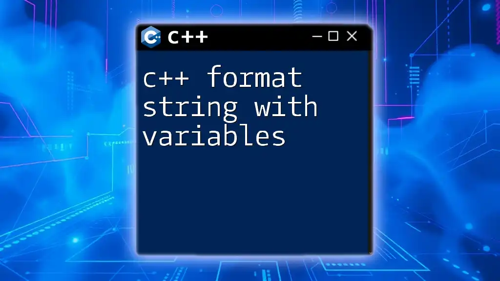 C++ Format String with Variables: A Quick Guide