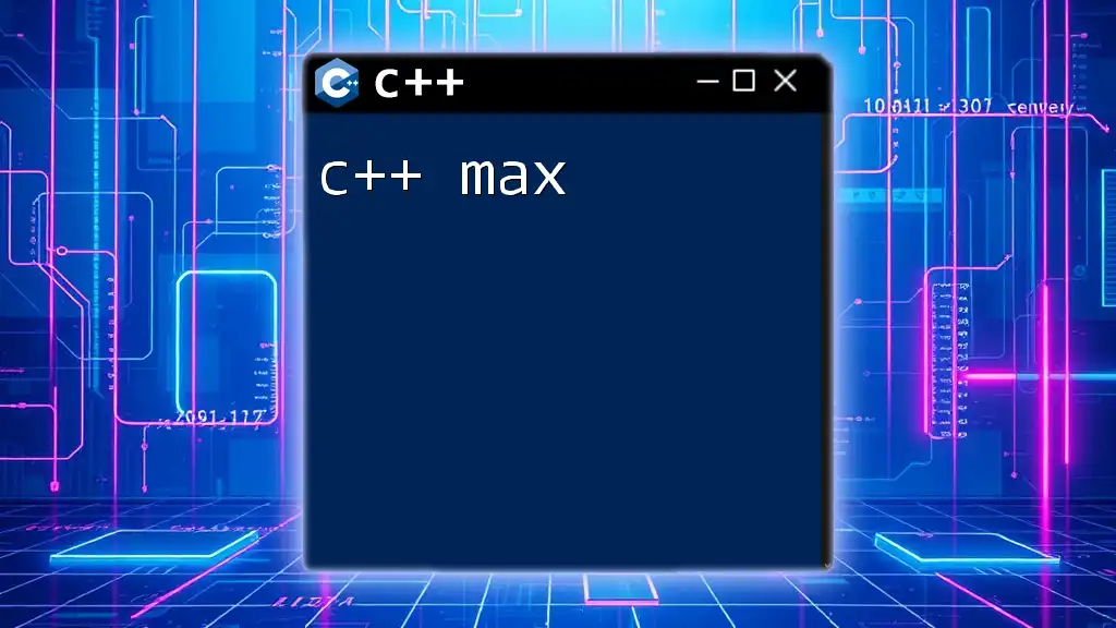 Mastering C++ Max: Find the Maximum Value Fast