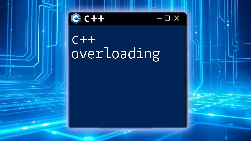 Mastering C++ Overloading: A Quick Insight Guide