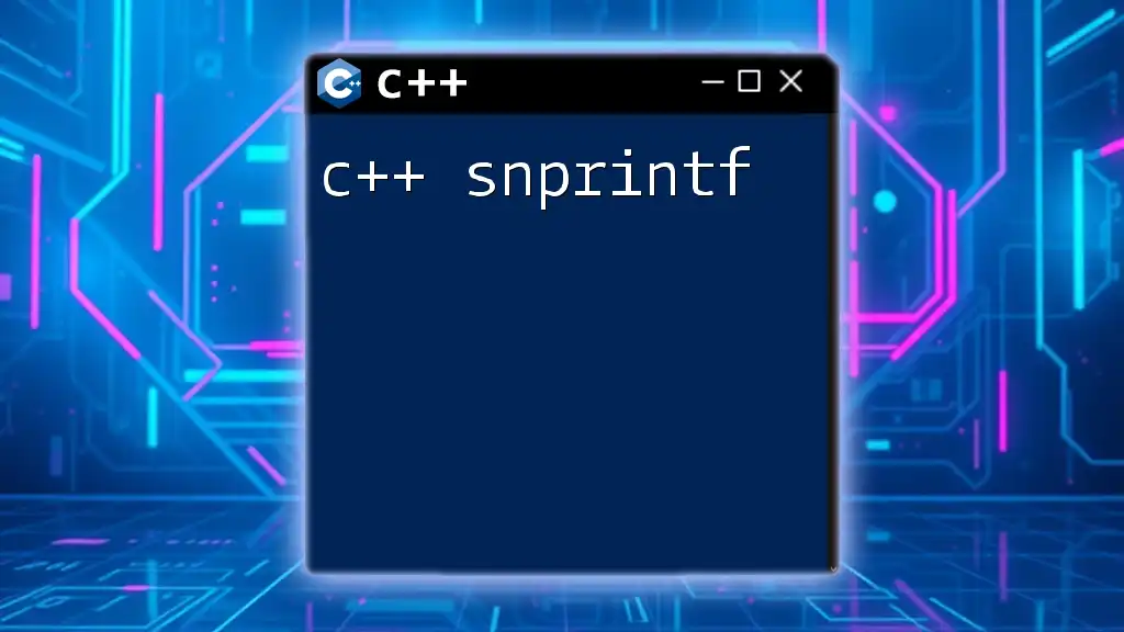 Mastering C++ Snprintf: A Quick Guide to String Formatting