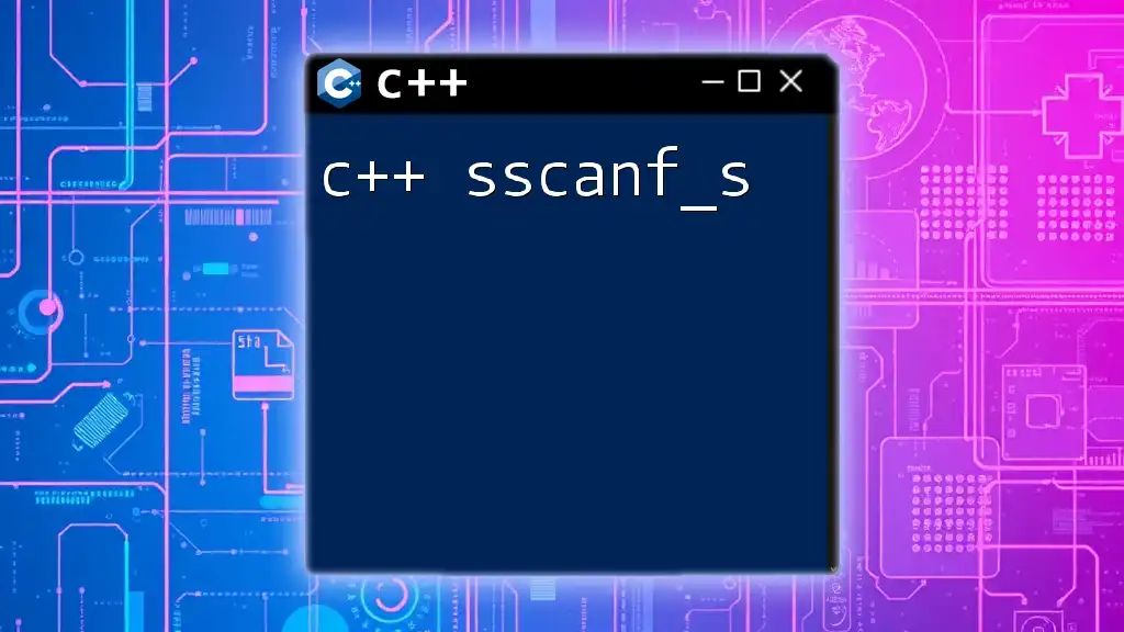 Mastering C++ Sscanf_s: Quick Format String Guide