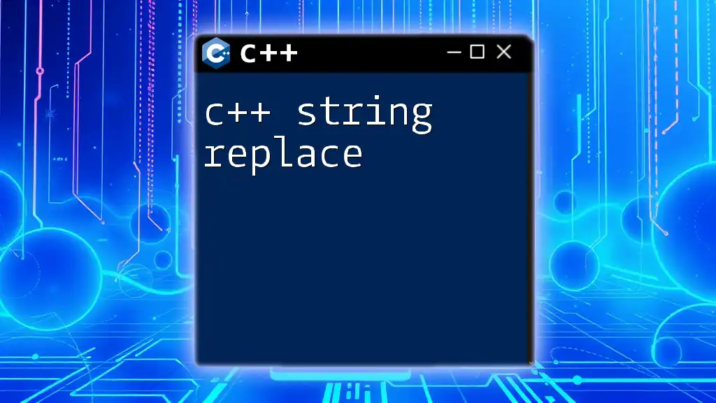 c++ String Replace: A Swift Guide to Mastering Replacement