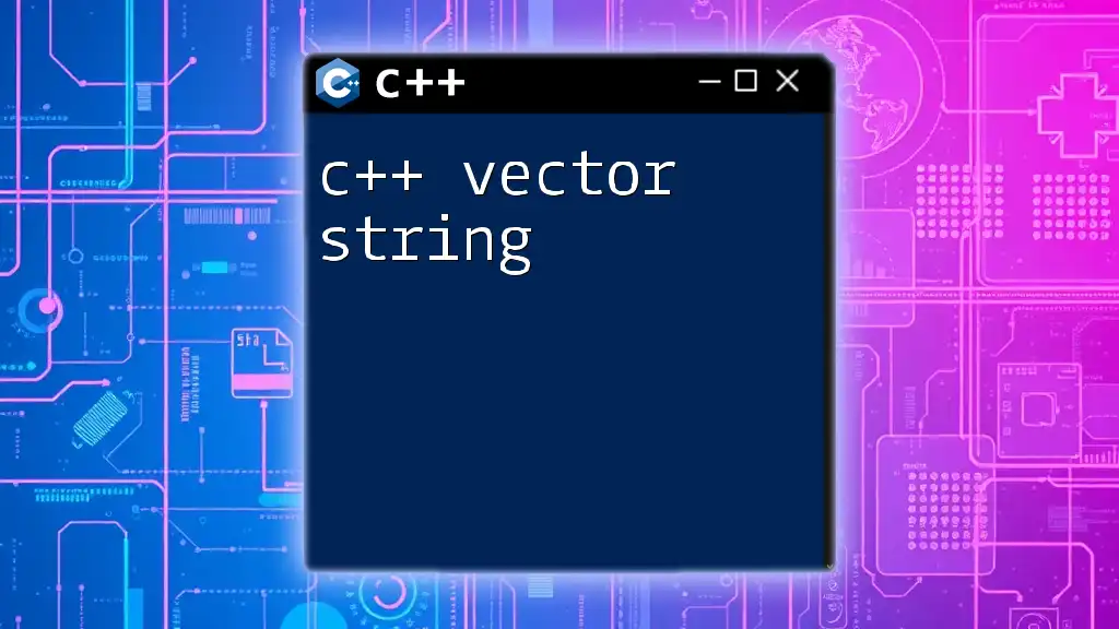 Mastering C++ Vector String: A Quick Guide