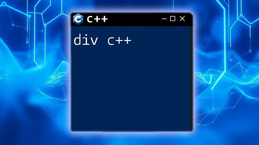 Div C++: Master Division in C++ with Ease