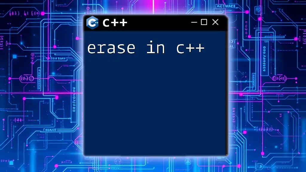 Mastering Erase in C++: A Quick How-To Guide