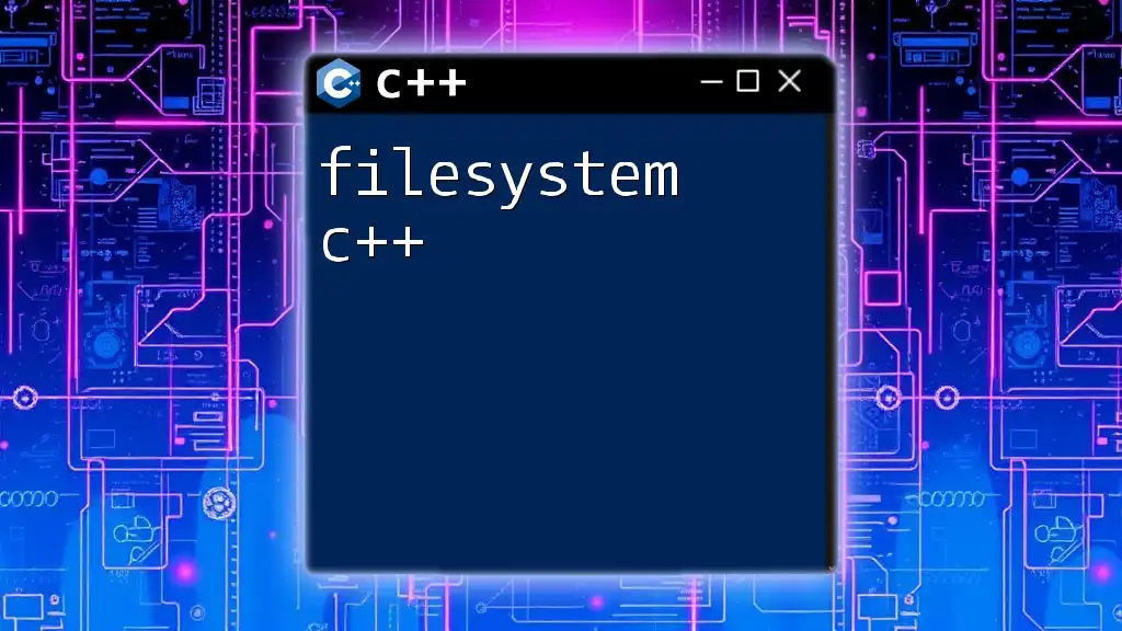 Essential Guide to Filesystem C++ Commands