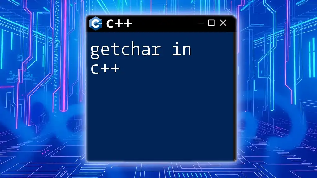 Getchar in C++: A Quick Guide to Input Handling