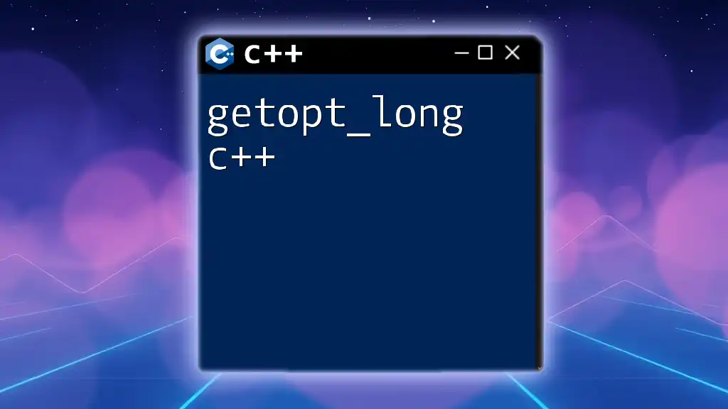 Mastering Getopt_Long C++ for Effortless Command Parsing