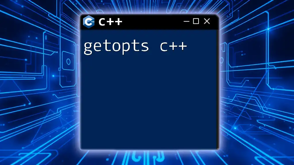 Mastering getopts in C++ for Easy Argument Parsing