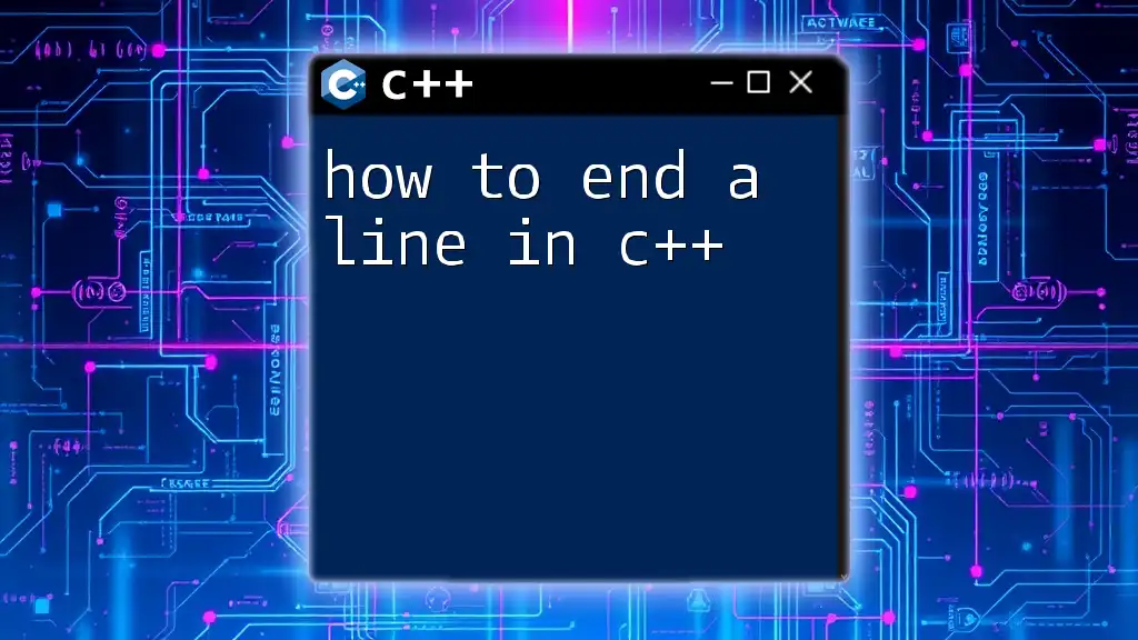 How to End a Line in C++ Efficiently