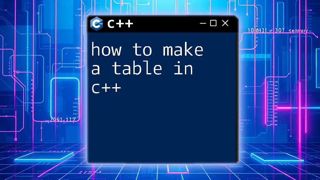 How to Make a Table in C++: A Simple Guide