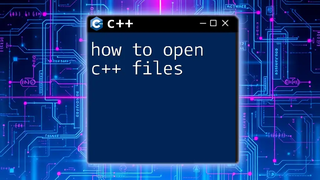 How to Open C++ Files in CPP: A Quick Guide