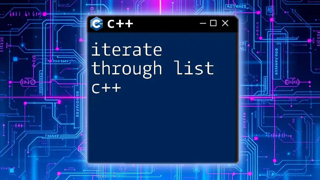 Iterate Through List C++: A Simple Guide to Mastery