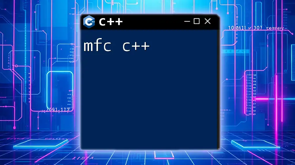 Mastering MFC C++: A Quick Guide to Get You Started