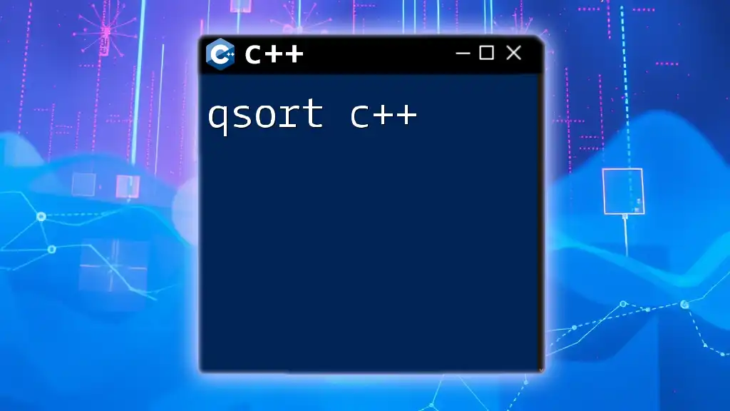 Mastering qsort C++: A Concise Guide to Quick Sorting