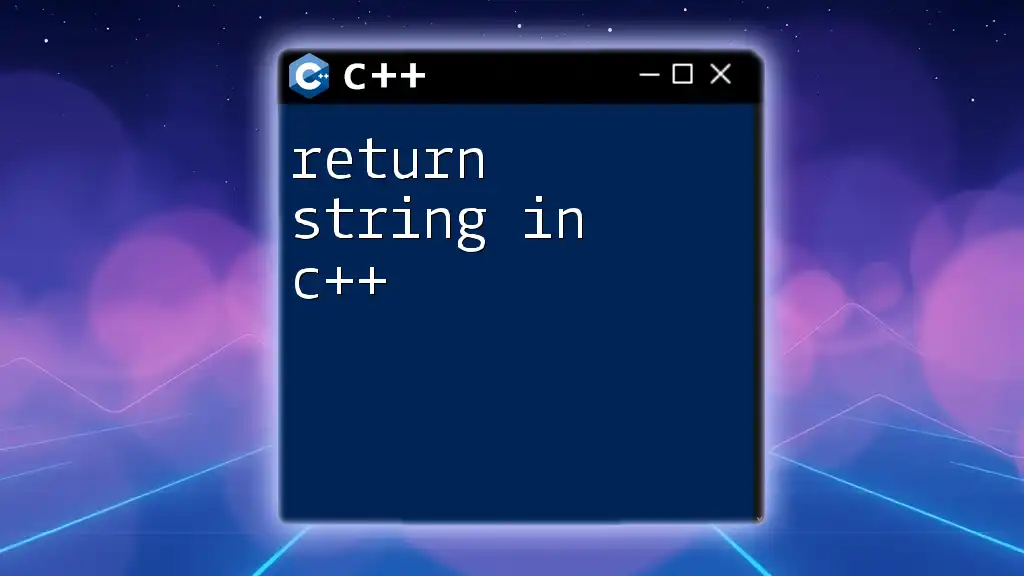 Return String in C++: A Quick and Simple Guide