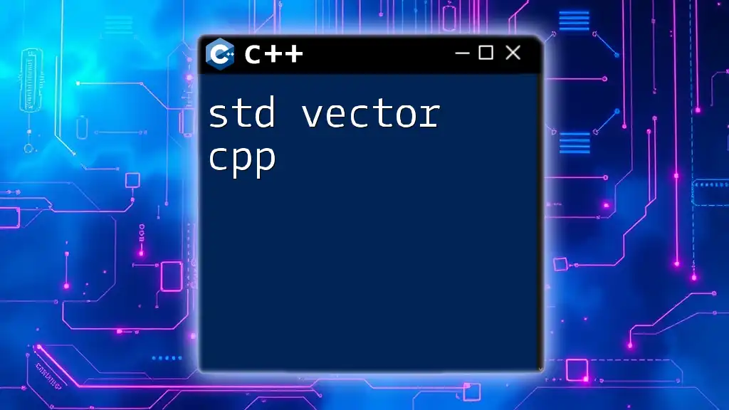 std Vector CPP: A Quick Guide to Mastering Vectors