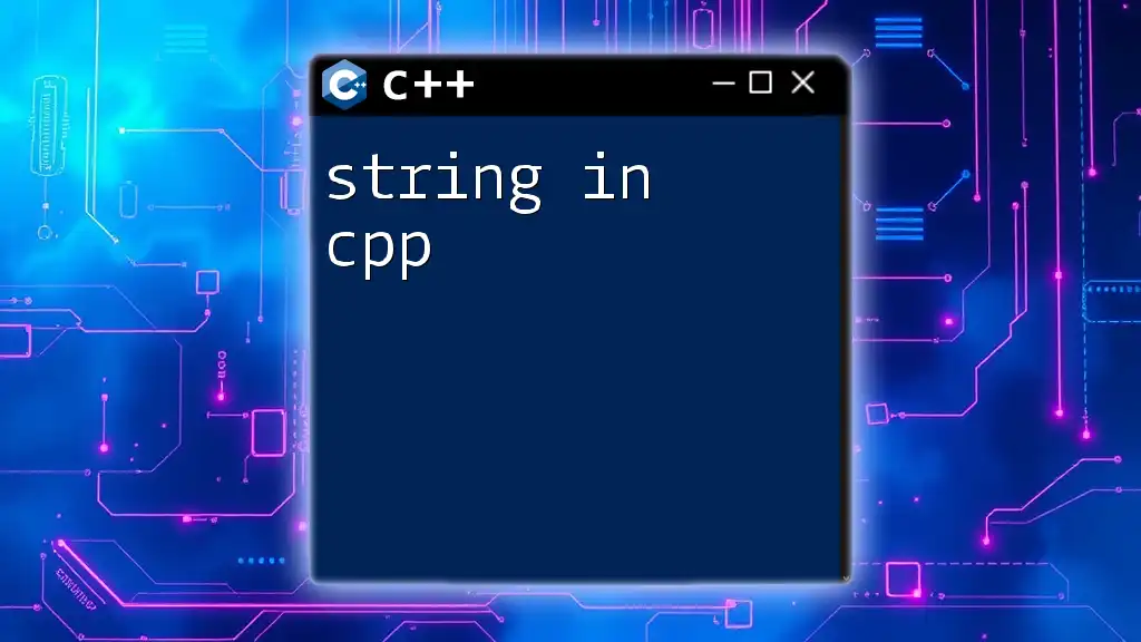 Mastering String in CPP: A Quick Guide