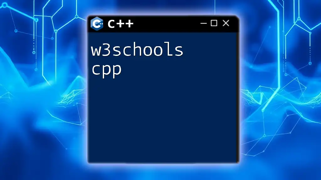 w3schools CPP: Your Quick Guide to C++ Mastery